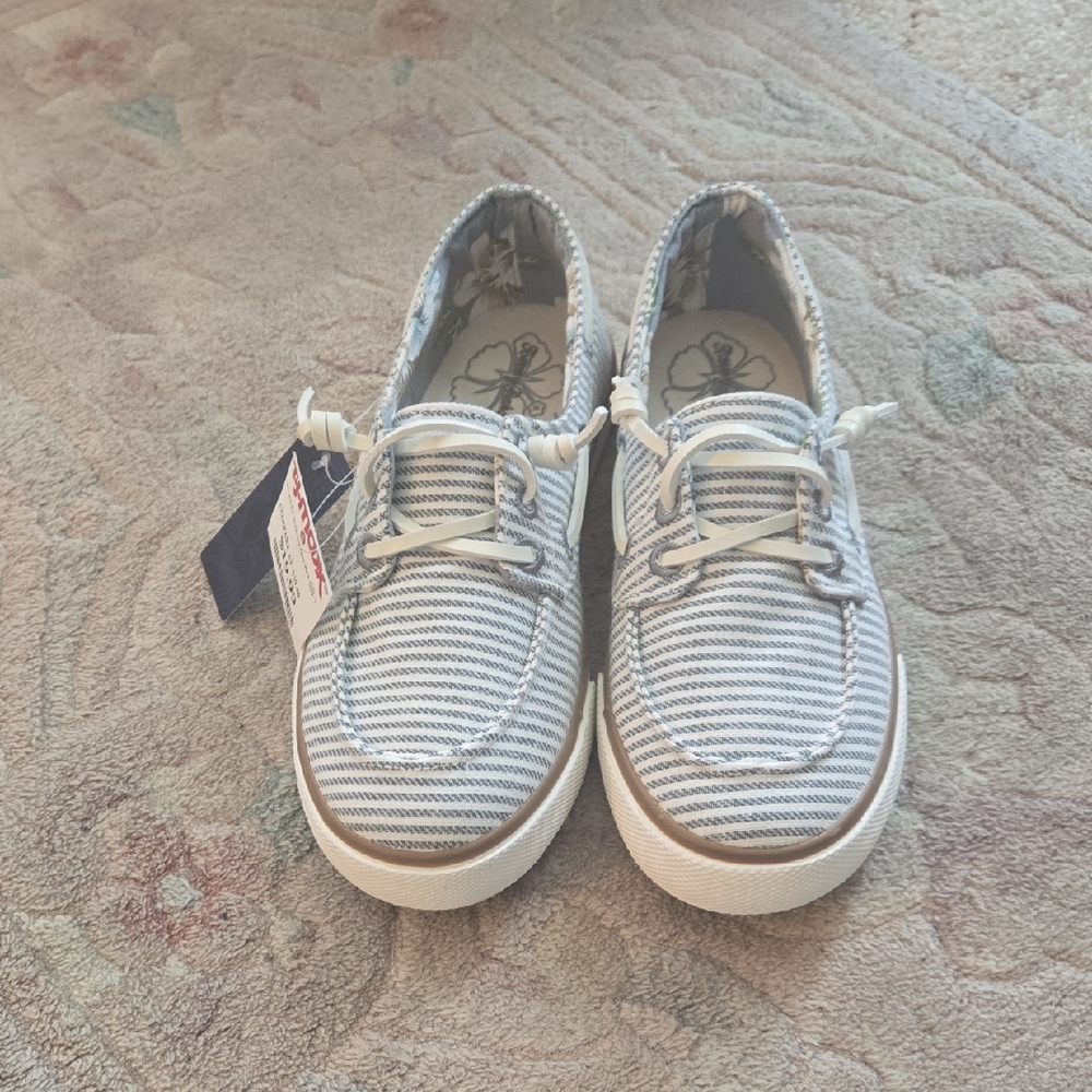 Striped Womens Boat Shoes